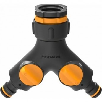 Коннектор двухканальный с клапанами ВКЛ/ВЫКЛ FISKARS Коннектор двухканальный с клапанами ВКЛ/ВЫКЛ FISKARS