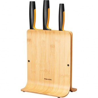Набор из 3 ножей FISKARS FUNCTIONAL FORM в бамбуковом блоке Набор из 3 ножей FISKARS FUNCTIONAL FORM в бамбуковом блоке