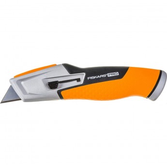 Нож строительный FISKARS CARBONMAX с выдвижным, сменным лезвием Нож строительный FISKARS CARBONMAX с выдвижным, сменным лезвием